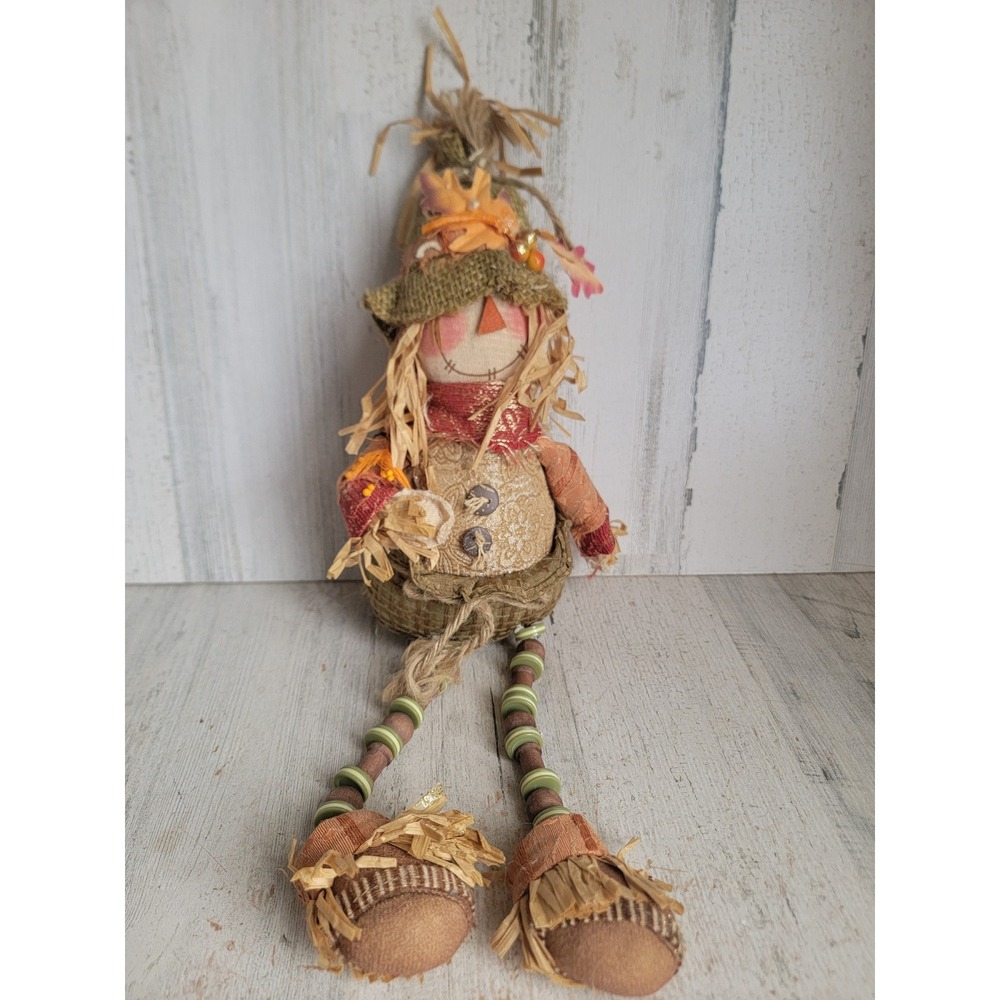 Halloween fall AS IS scarecrow shelf sitter Thanksgiving unique home decor